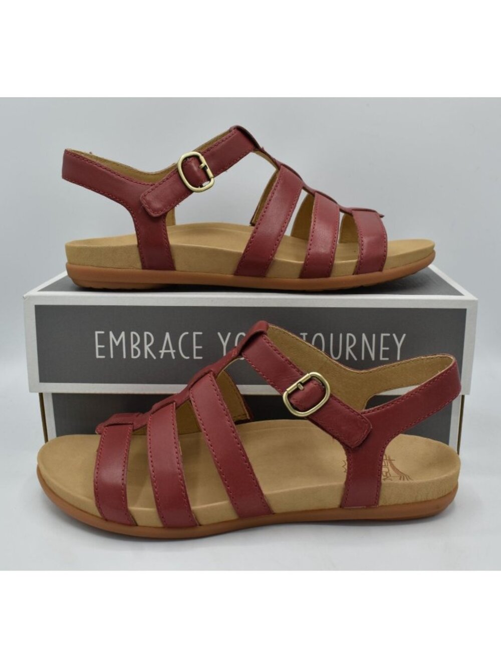 Dansko EU 39 US 8.5-9 Janice Calf Cayenne Leather Open Toe Strappy Sandals Shoes - Picture 10 of 13